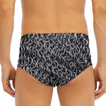 Silver Chainmail Print Men's Triangle Swim Briefs