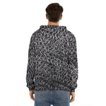 Silver Chainmail Print Men's Velvet Pullover Hoodie