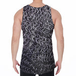 Silver Chainmail Print Men's Velvet Tank Top