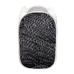 Silver Chainmail Print Mesh Laundry Hamper