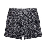 Silver Chainmail Print Mesh Shorts