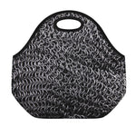 Silver Chainmail Print Neoprene Lunch Bag