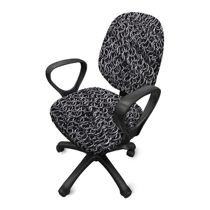 Silver Chainmail Print Office Chair Cover