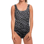 Silver Chainmail Print One Piece Swimsuit