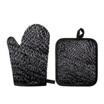 Silver Chainmail Print Oven Mitt And Pot Holder Set