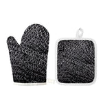 Silver Chainmail Print Oven Mitt And Pot Holder Set