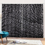 Silver Chainmail Print Pencil Pleat Curtains