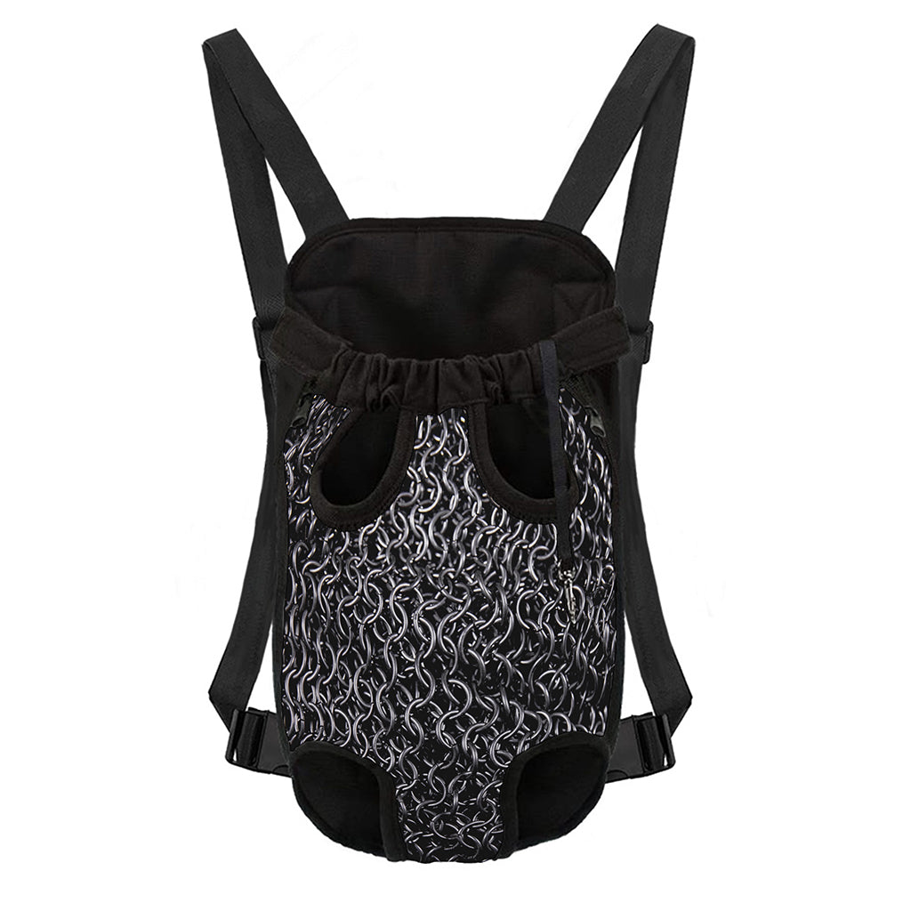 Silver Chainmail Print Pet Carrier Backpack