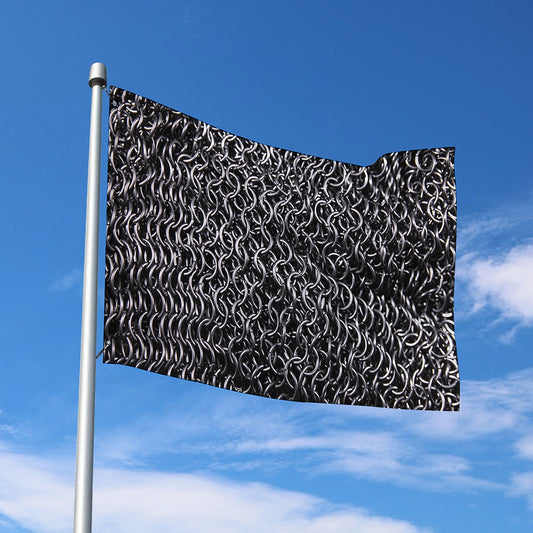 Silver Chainmail Print Polyester Flag
