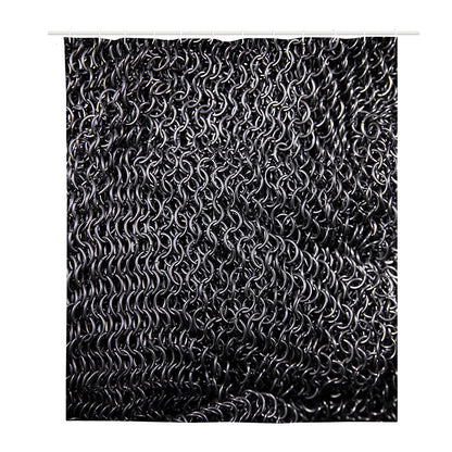 Silver Chainmail Print Polyester Shower Curtain