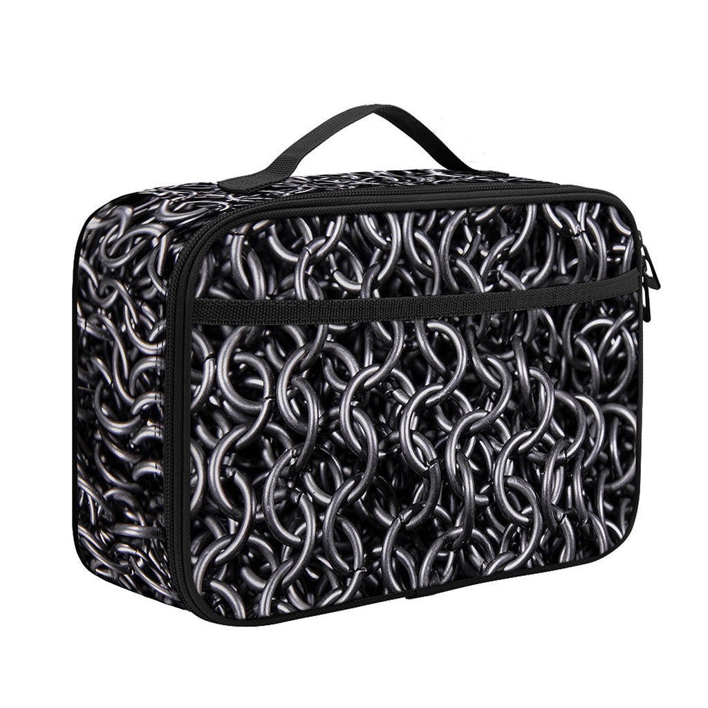 Silver Chainmail Print Portable Lunch Bag