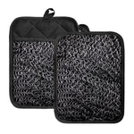 Silver Chainmail Print Pot Holders With Pocket