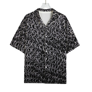 Silver Chainmail Print Rayon Hawaiian Shirt