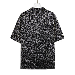 Silver Chainmail Print Rayon Hawaiian Shirt