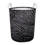 Silver Chainmail Print Round Laundry Basket
