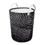Silver Chainmail Print Round Laundry Basket