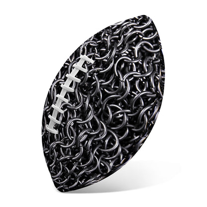 Silver Chainmail Print Rugby Ball