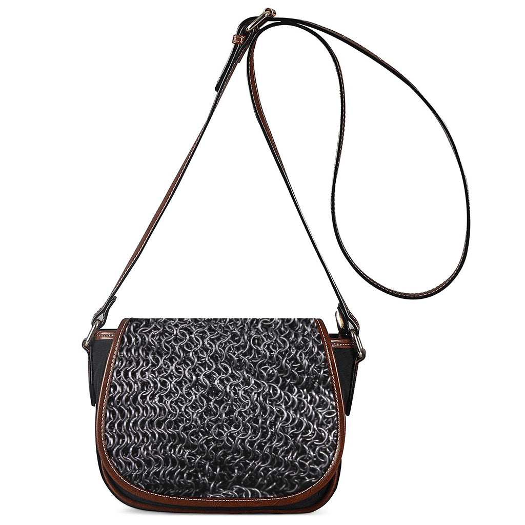 Silver Chainmail Print Saddle Bag