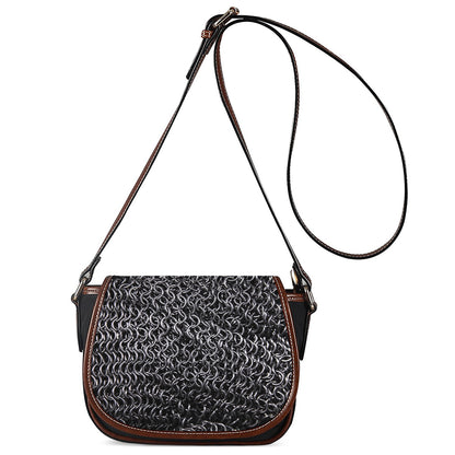 Silver Chainmail Print Saddle Bag