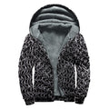 Silver Chainmail Print Sherpa Lined Zip Up Hoodie