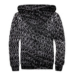 Silver Chainmail Print Sherpa Lined Zip Up Hoodie