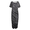 Silver Chainmail Print Short Sleeve Long Nightdress