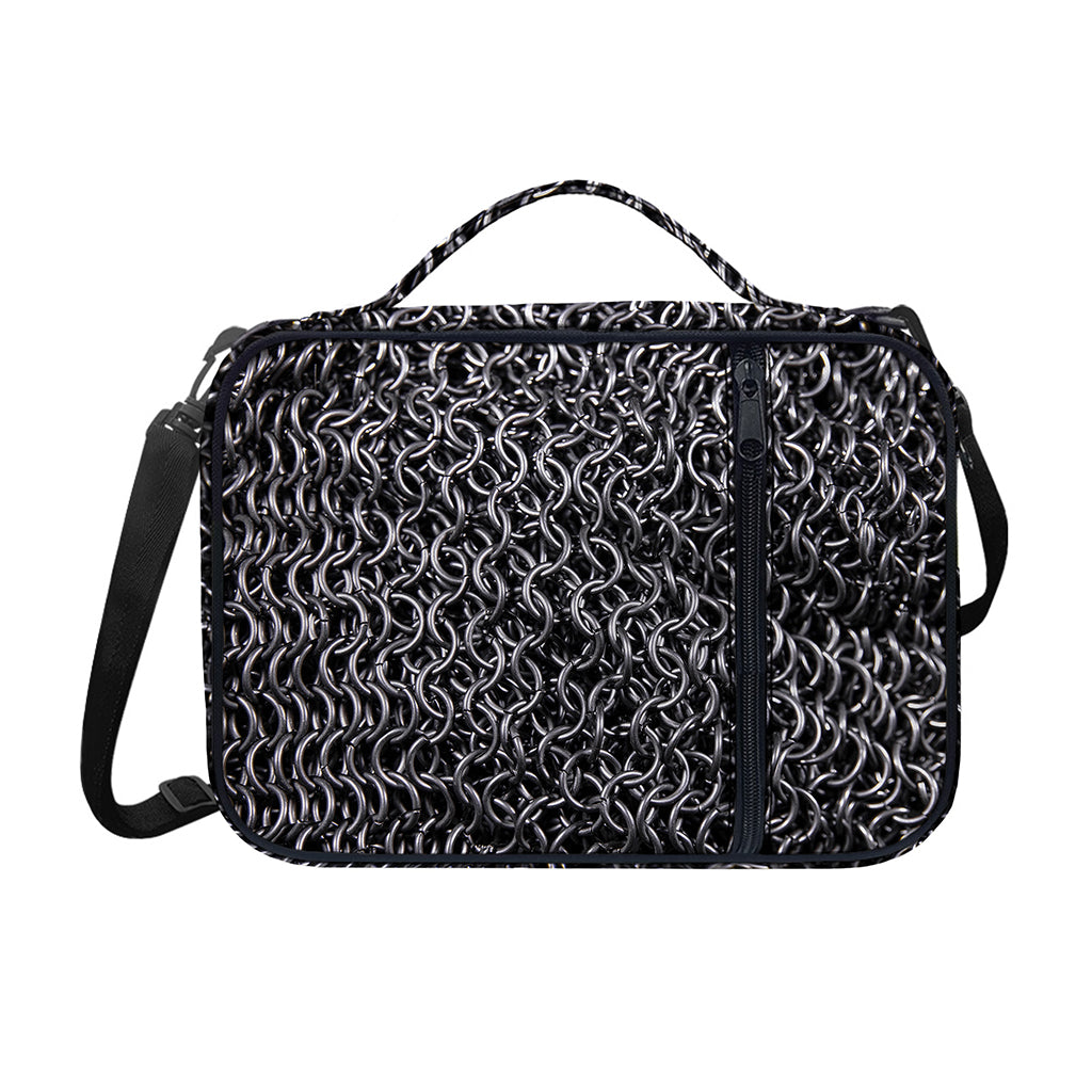 Silver Chainmail Print Shoulder Strap Bible Bag