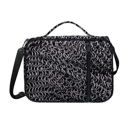 Silver Chainmail Print Shoulder Strap Bible Bag