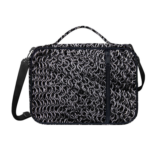 Silver Chainmail Print Shoulder Strap Bible Bag