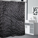 Silver Chainmail Print Shower Curtain