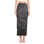 Silver Chainmail Print Side Slit Maxi Skirt