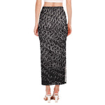 Silver Chainmail Print Side Slit Maxi Skirt