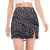 Silver Chainmail Print Side Slit Mini Skirt