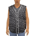 Silver Chainmail Print Sleeveless Baseball Jersey