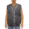 Silver Chainmail Print Sleeveless Baseball Jersey