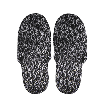 Silver Chainmail Print Slippers