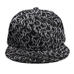 Silver Chainmail Print Snapback Cap
