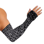 Silver Chainmail Print Sun Protection Arm Sleeves