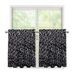 Silver Chainmail Print Tier Curtains