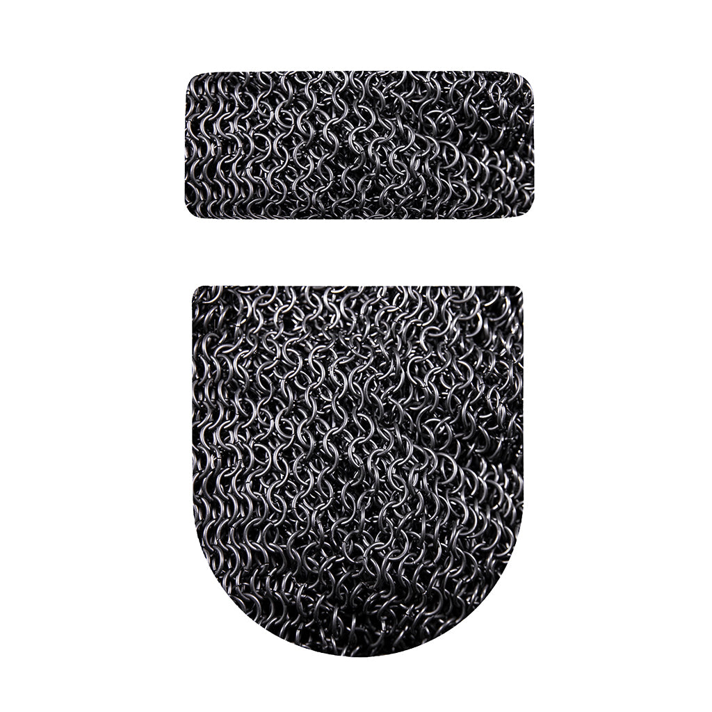Silver Chainmail Print Toilet Lid And Tank Cover Set