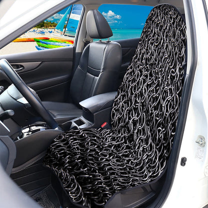 Silver Chainmail Print Waterproof Car Seat Cover
