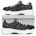 Silver Chainmail Print White Chunky Shoes