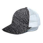 Silver Chainmail Print White Mesh Trucker Cap
