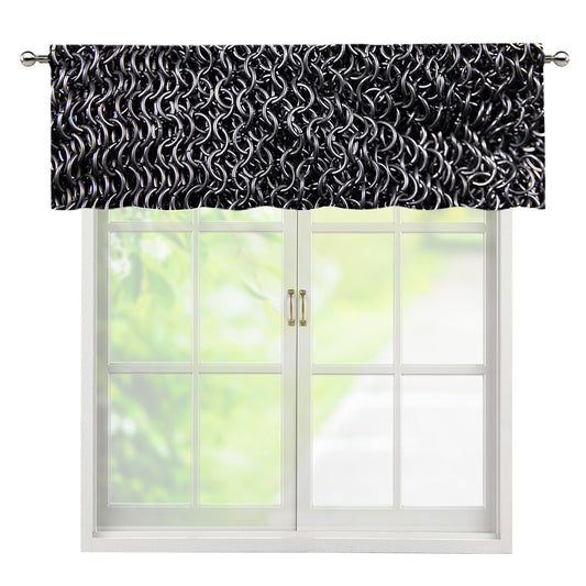 Silver Chainmail Print Window Valance