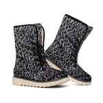 Silver Chainmail Print Winter Boots