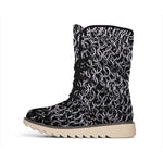 Silver Chainmail Print Winter Boots