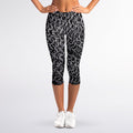 Silver Chainmail Print Women's Capri Leggings