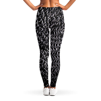 Silver Chainmail Print Women's Leggings
