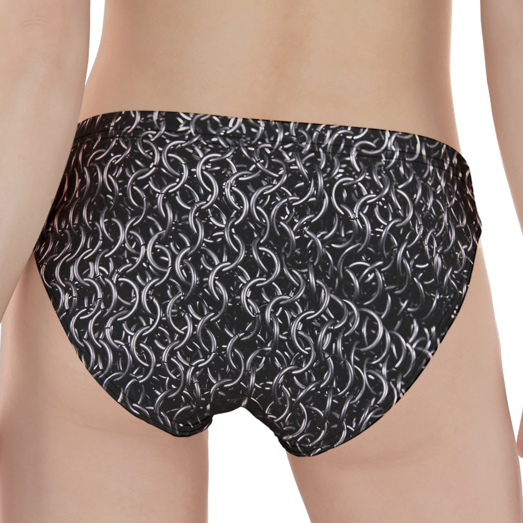 Silver Chainmail Print Women's Panties