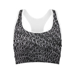 Silver Chainmail Print Women's Sports Bra